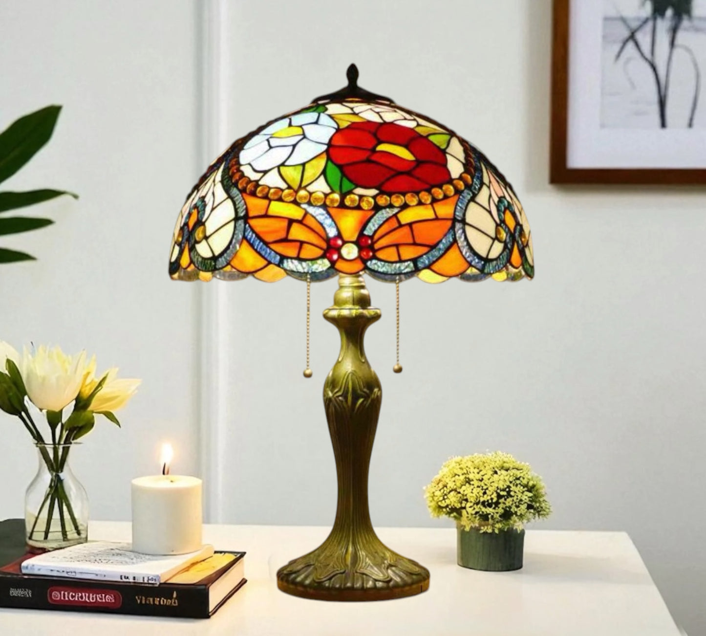 CDH 16" Tiffany Table Lamp 40cm Shade (15030)