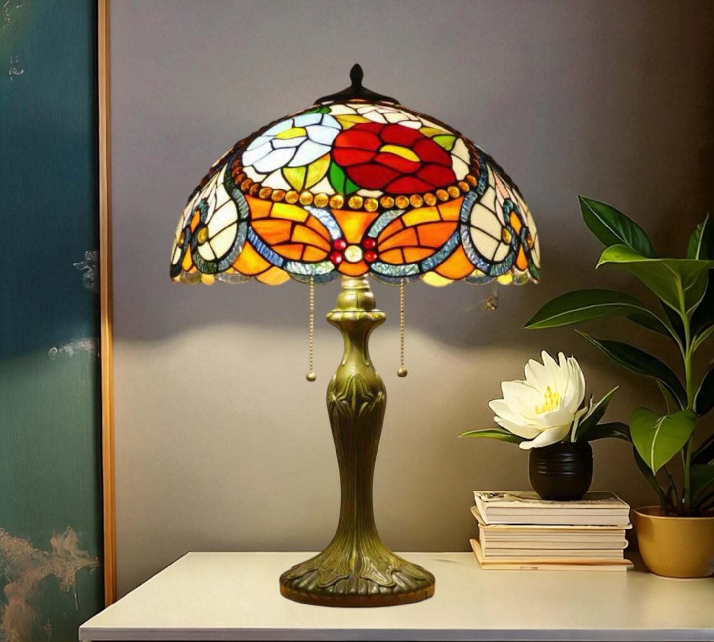 CDH 16" Tiffany Table Lamp 40cm Shade (15030)