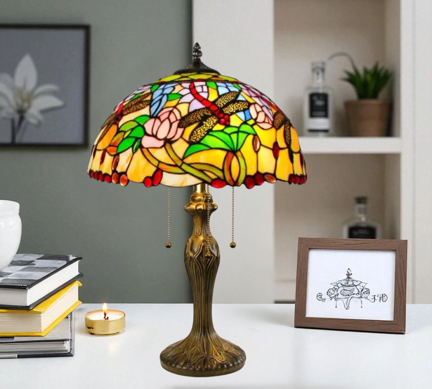 CDH 16" Tiffany Table Lamp 40cm Shade (16941T)
