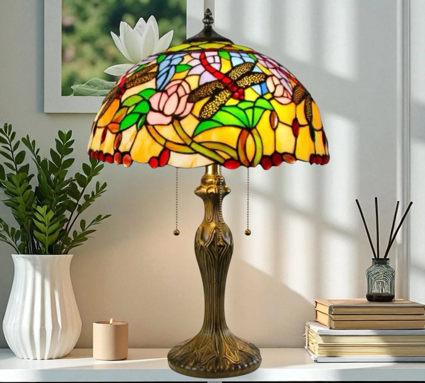 CDH 16" Tiffany Table Lamp 40cm Shade (16941T)
