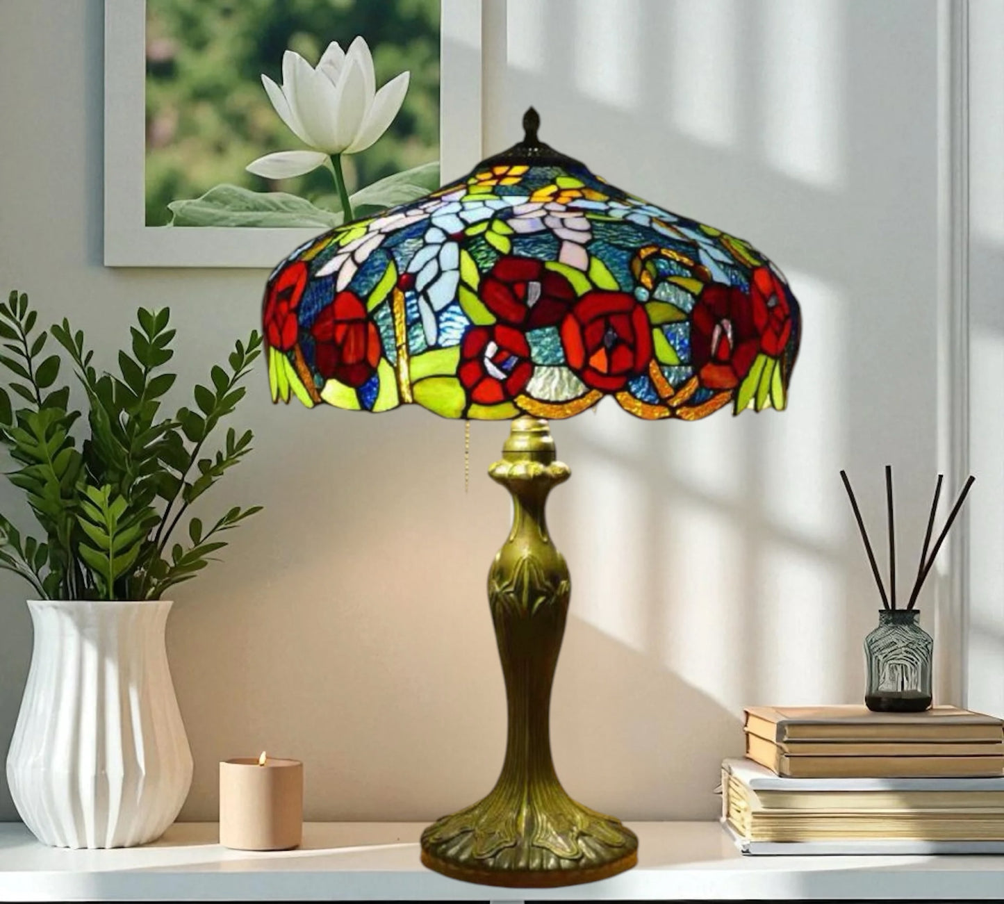 CDH 16" Tiffany Table Lamp 40cm Shade (15034)