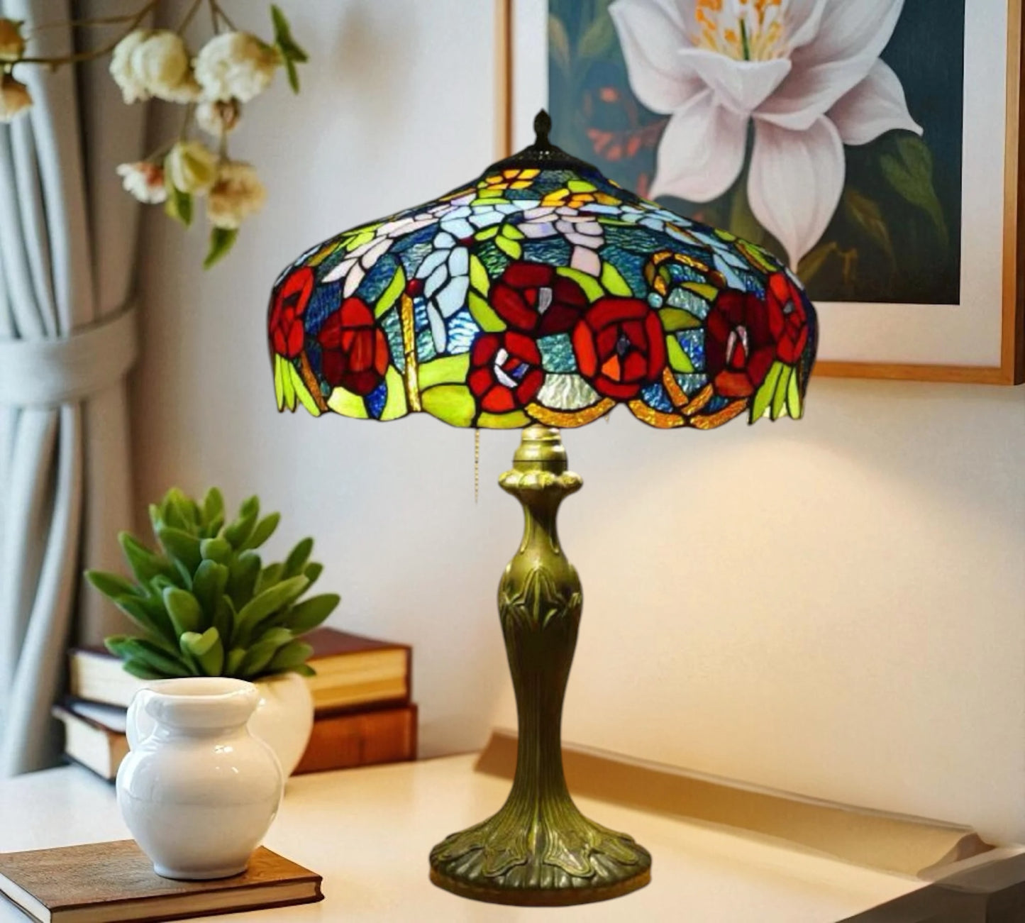 CDH 16" Tiffany Table Lamp 40cm Shade (15034)