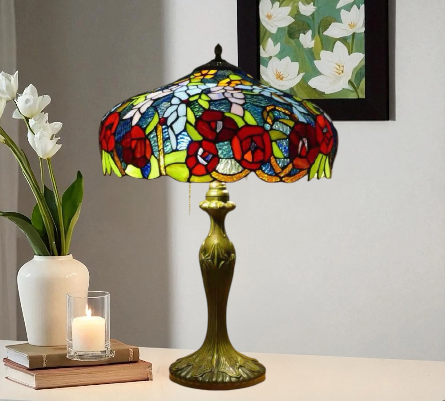 CDH 16" Tiffany Table Lamp 40cm Shade (15034)