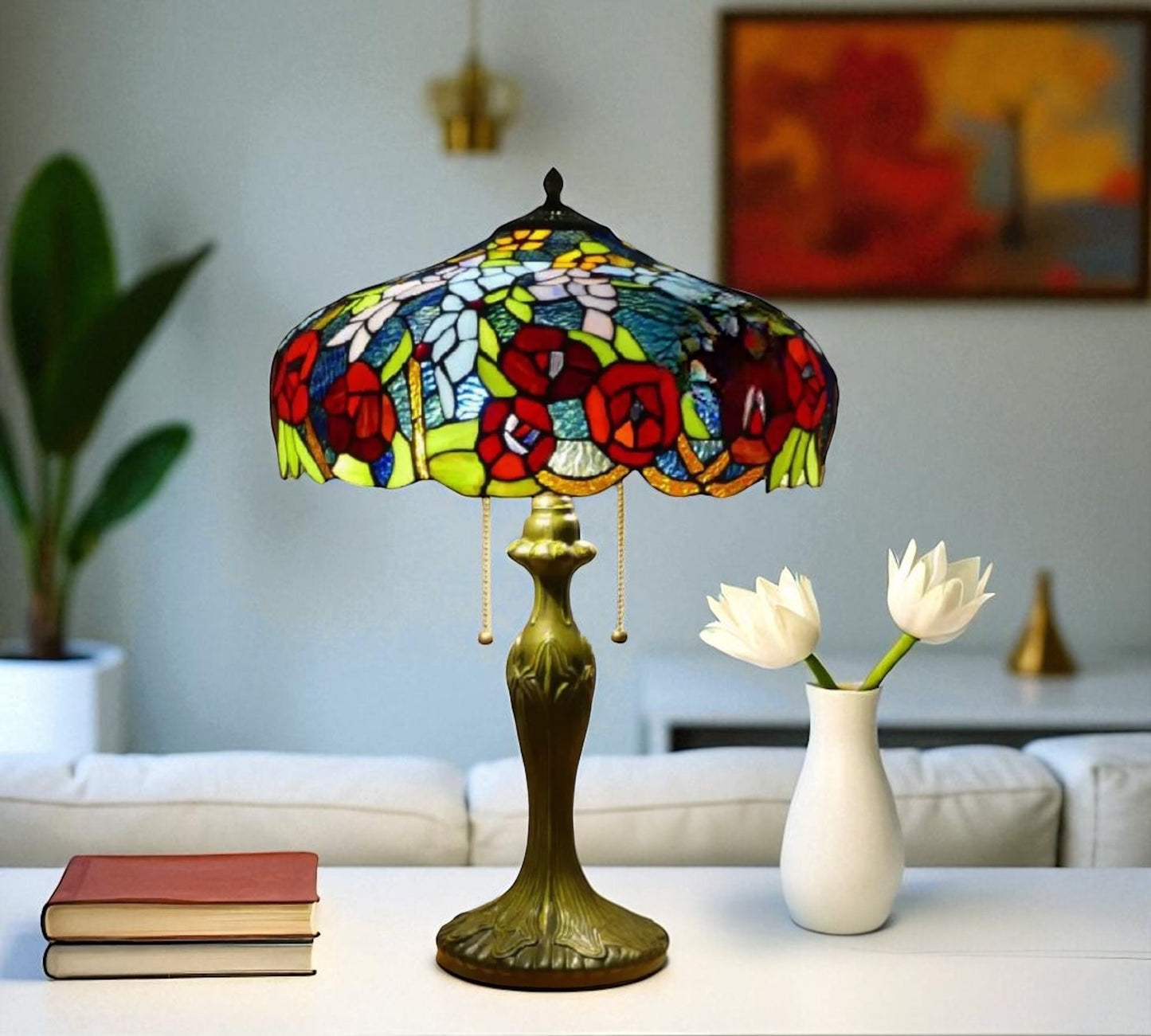 CDH 16" Tiffany Table Lamp 40cm Shade (15034)