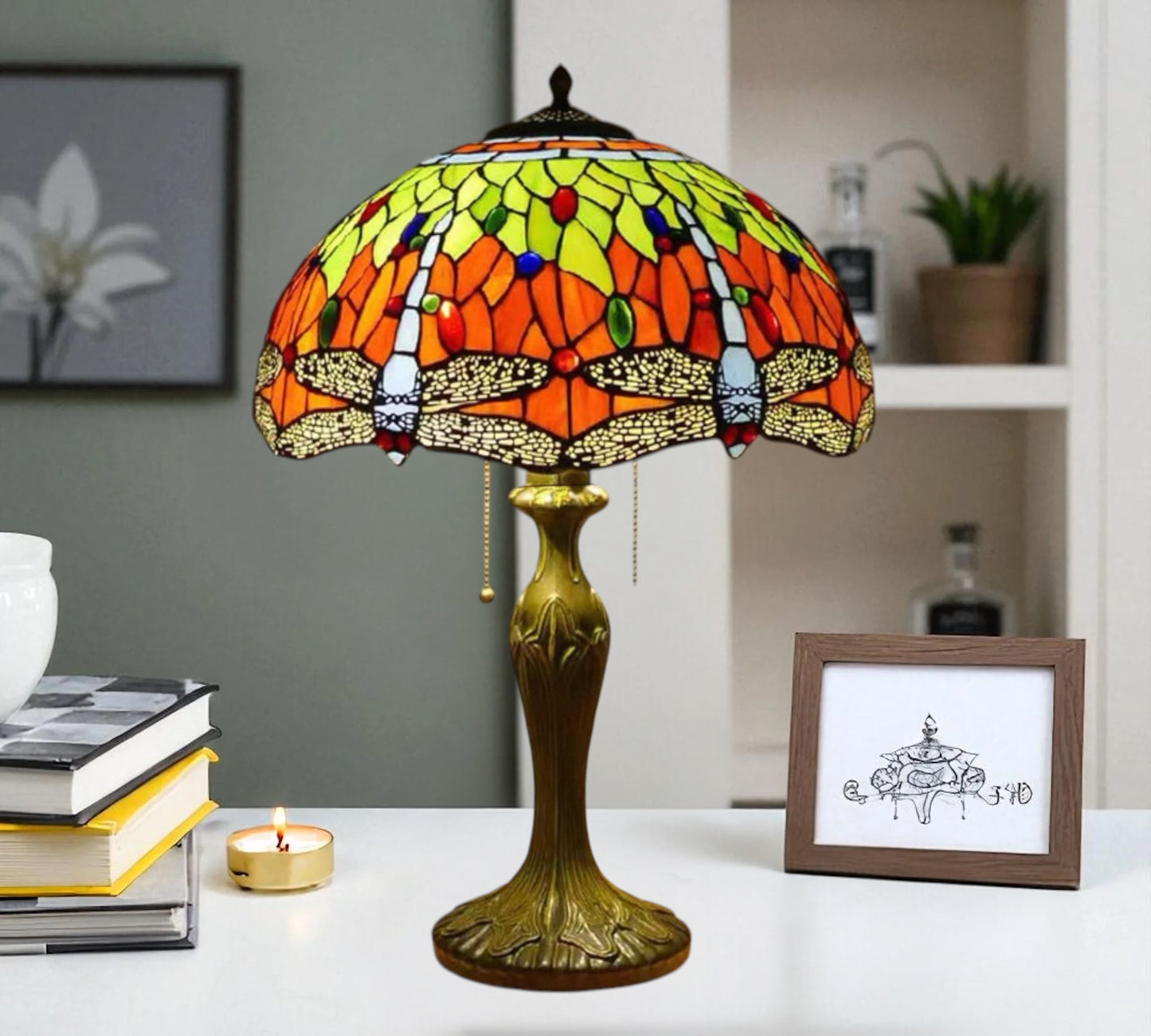 CDH 16" Tiffany Table Lamp 40cm Shade (15004)