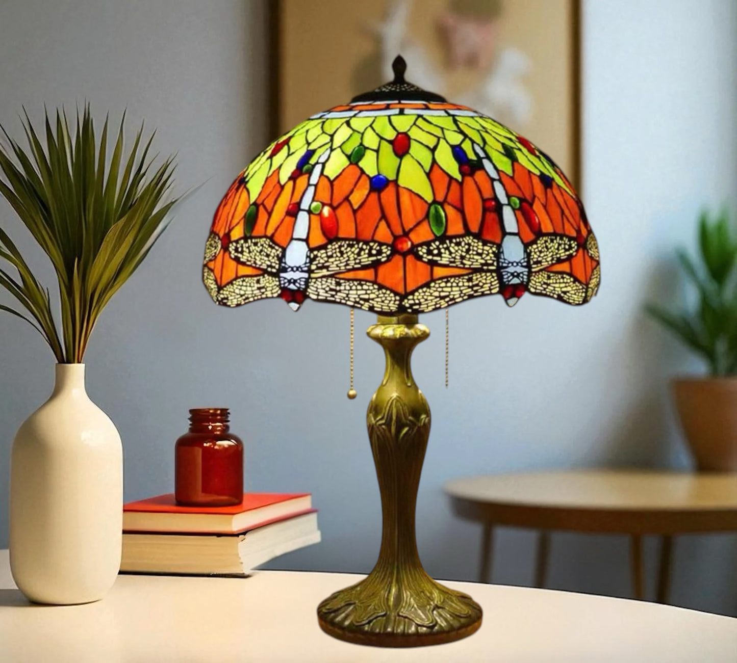 CDH 16" Tiffany Table Lamp 40cm Shade (15004)