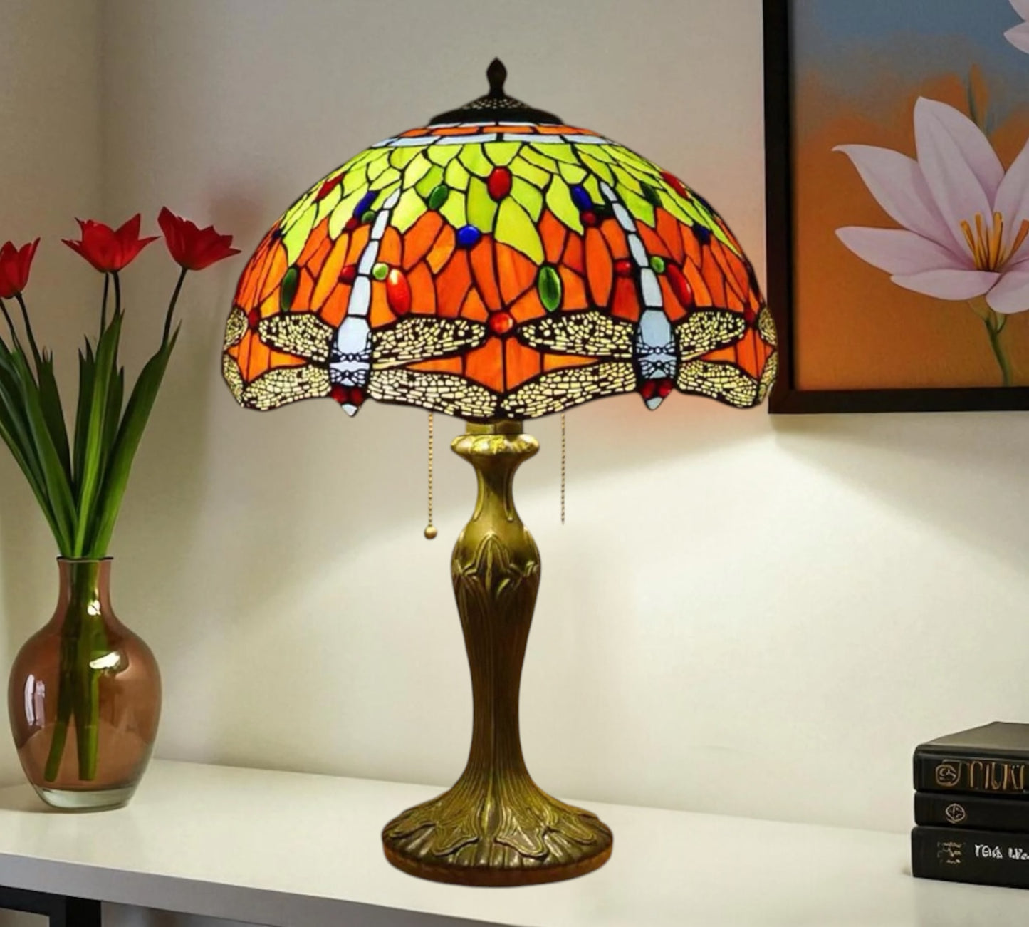 CDH 16" Tiffany Table Lamp 40cm Shade (15004)