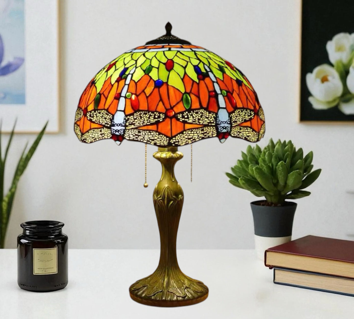 CDH 16" Tiffany Table Lamp 40cm Shade (15004)