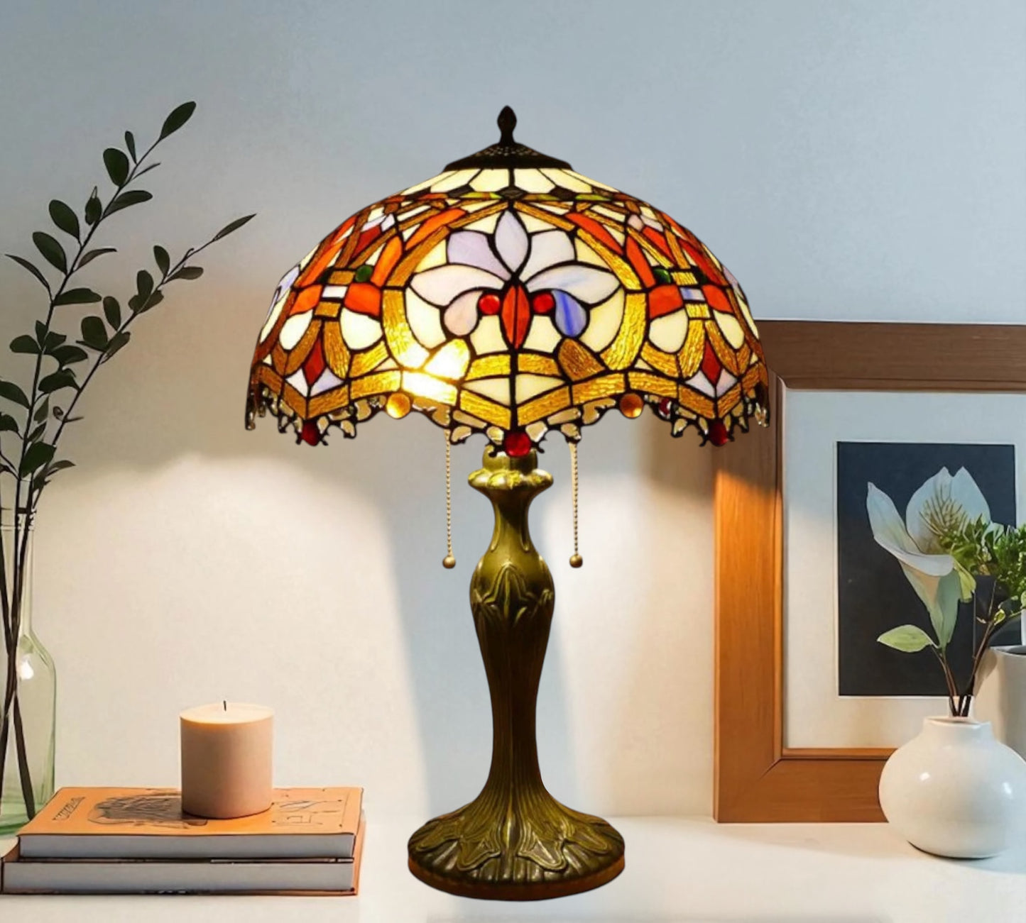 CDH 16" Tiffany Table Lamp 40cm Shade (15003)