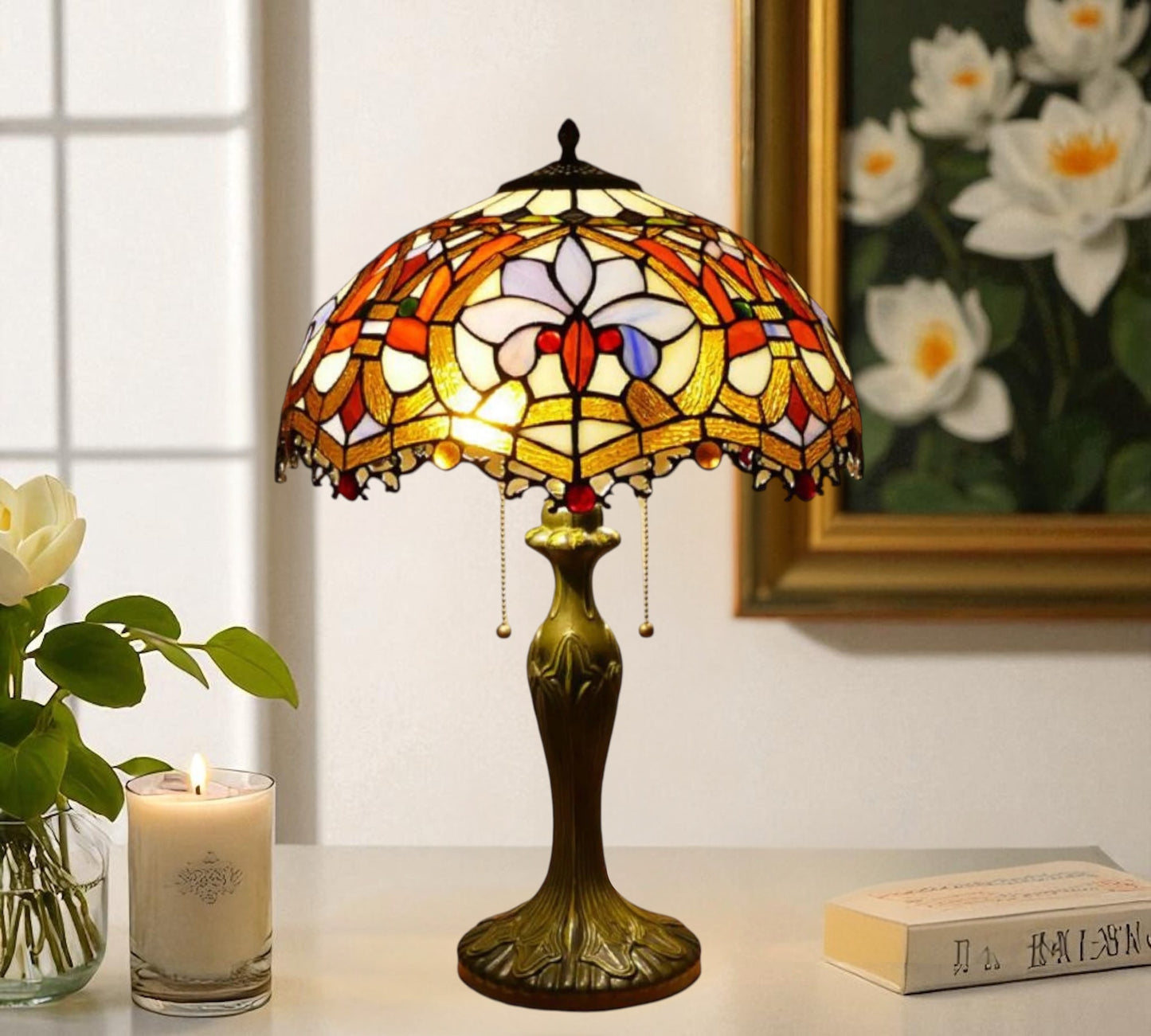 CDH 16" Tiffany Table Lamp 40cm Shade (15003)