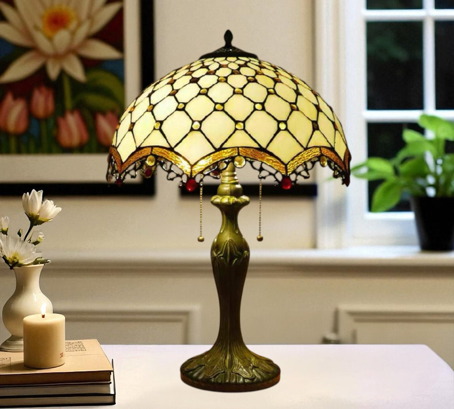 CDH 16" Tiffany Table Lamp 40cm Shade (16058T)