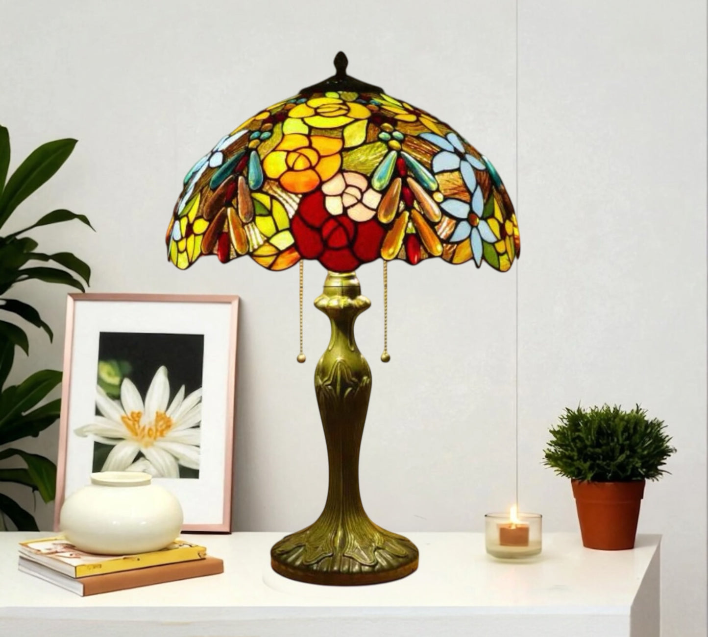 CDH 16" Tiffany Table Lamp 40cm Shade (15016)