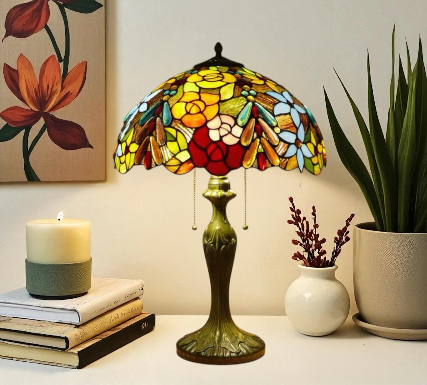 CDH 16" Tiffany Table Lamp 40cm Shade (15016)