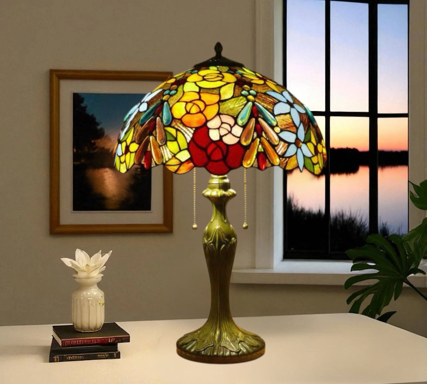 CDH 16" Tiffany Table Lamp 40cm Shade (15016)