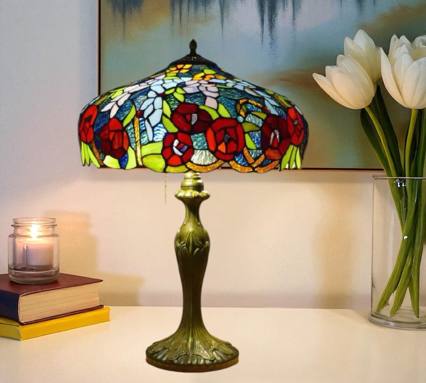 CDH 16" Tiffany Table Lamp 40cm Shade (15034)