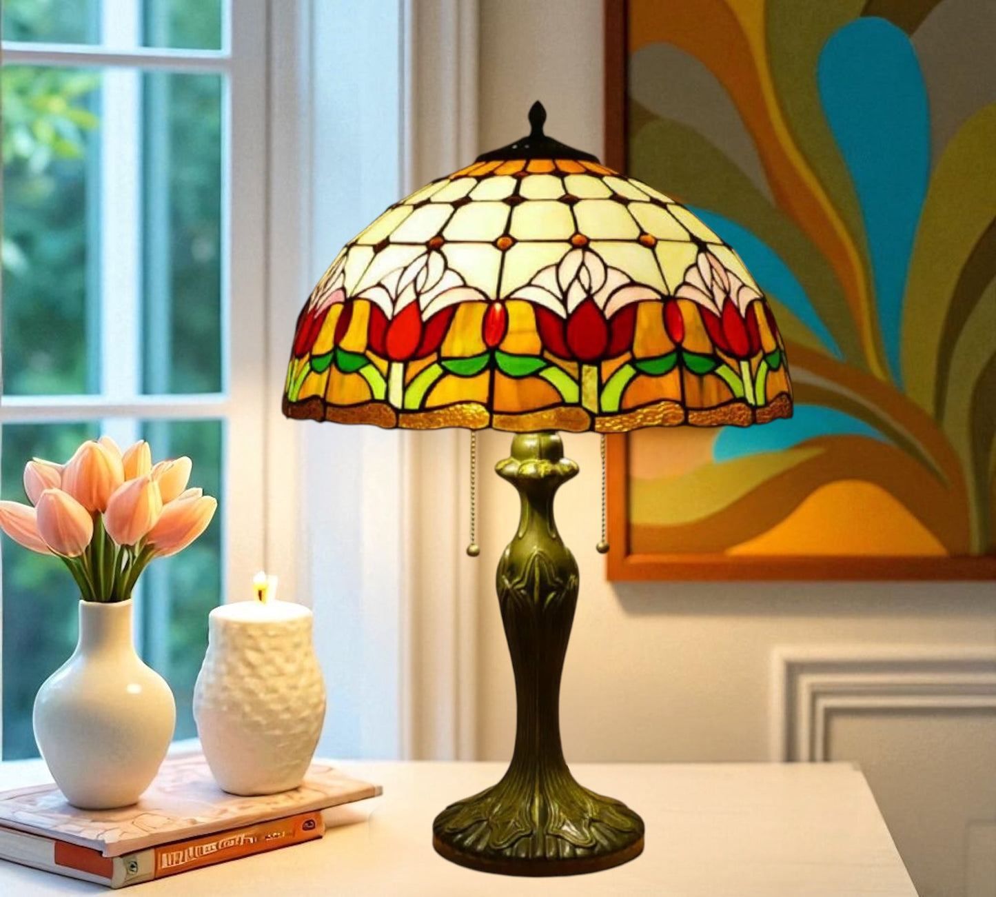 CDH 16" Tiffany Table Lamp 40cm Shade (15017)