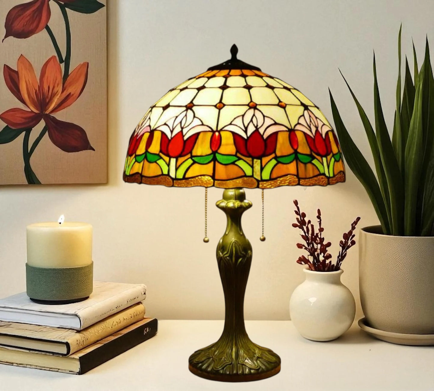 CDH 16" Tiffany Table Lamp 40cm Shade (15017)