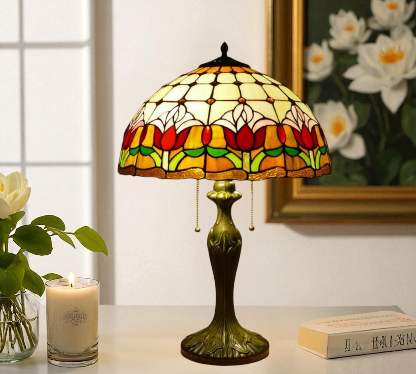 CDH 16" Tiffany Table Lamp 40cm Shade (15017)