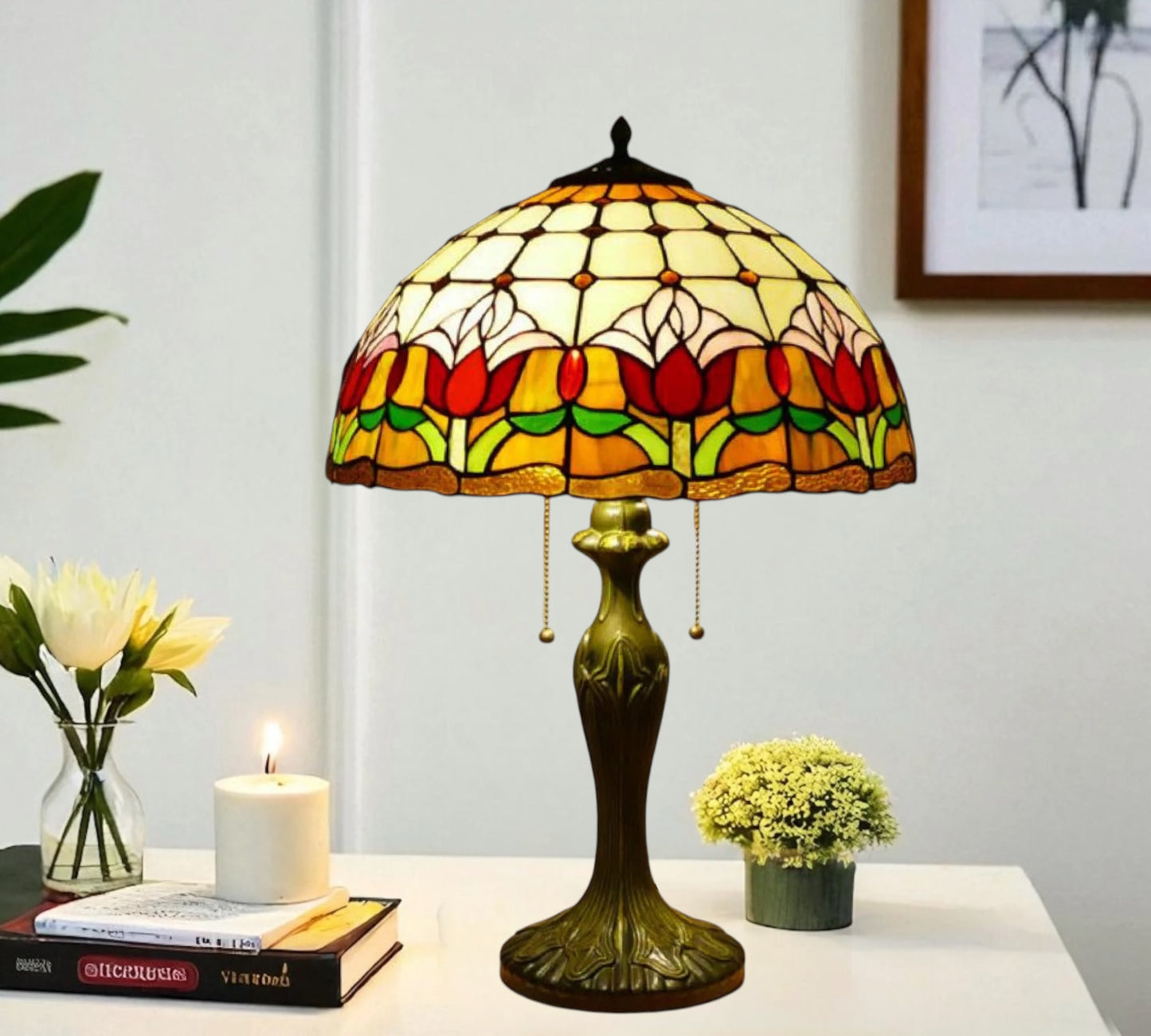 CDH 16" Tiffany Table Lamp 40cm Shade (15017)
