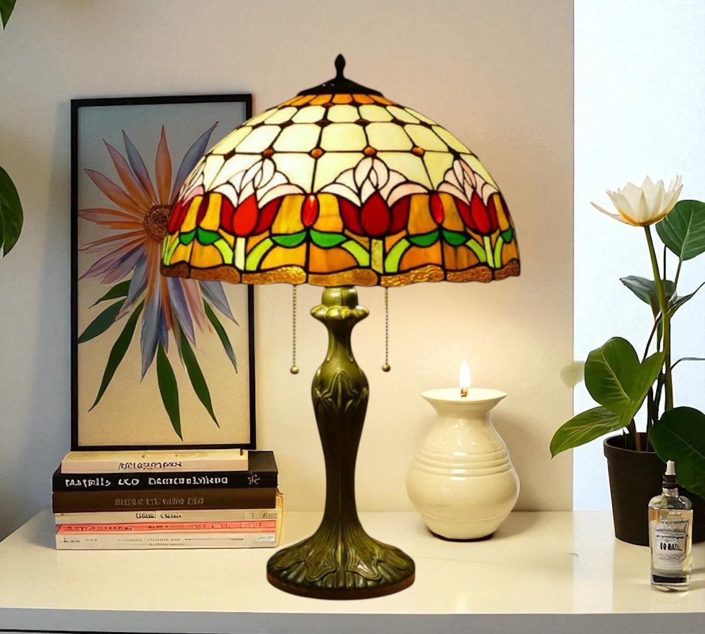 CDH 16" Tiffany Table Lamp 40cm Shade (15017)