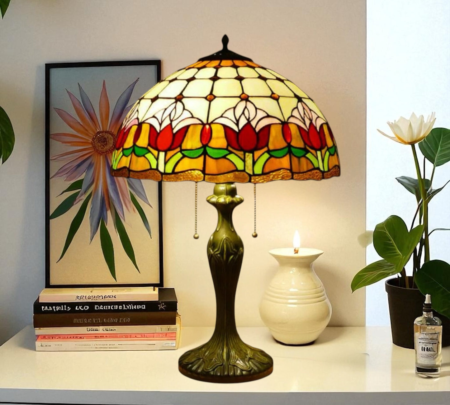 CDH 16" Tiffany Table Lamp 40cm Shade (15017)