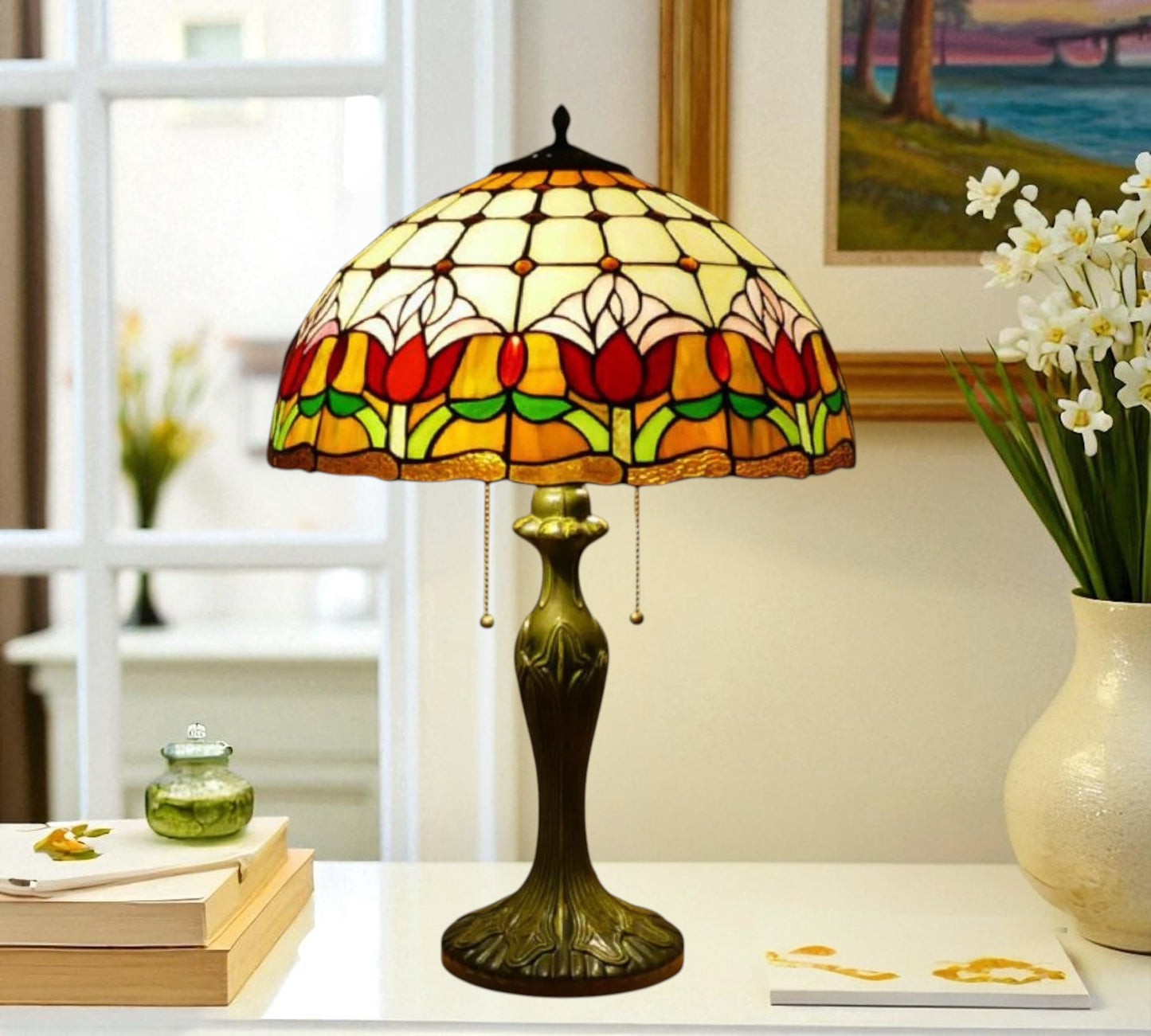 CDH 16" Tiffany Table Lamp 40cm Shade (15017)
