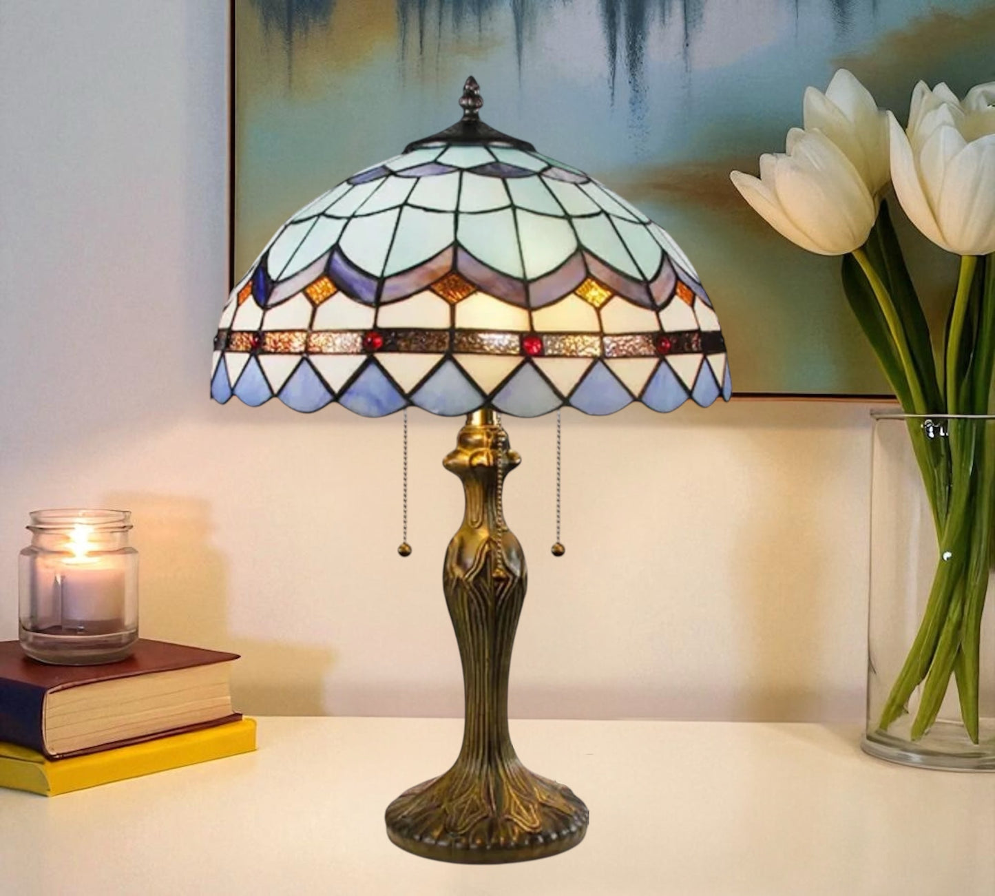 CDH 16" Tiffany Table Lamp 40cm Shade (15046)