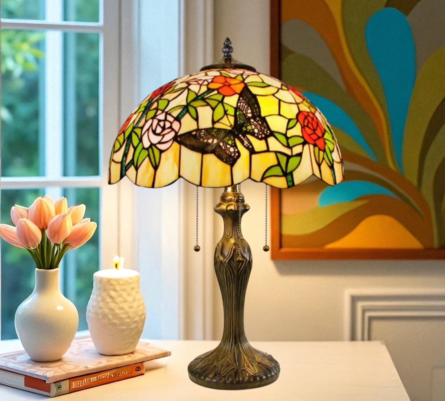 CDH 16" Tiffany Table Lamp 40cm Shade (15044)