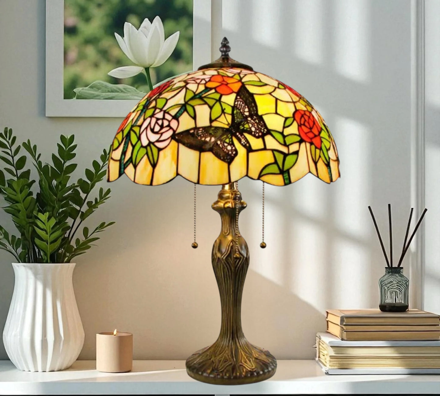 CDH 16" Tiffany Table Lamp 40cm Shade (15044)