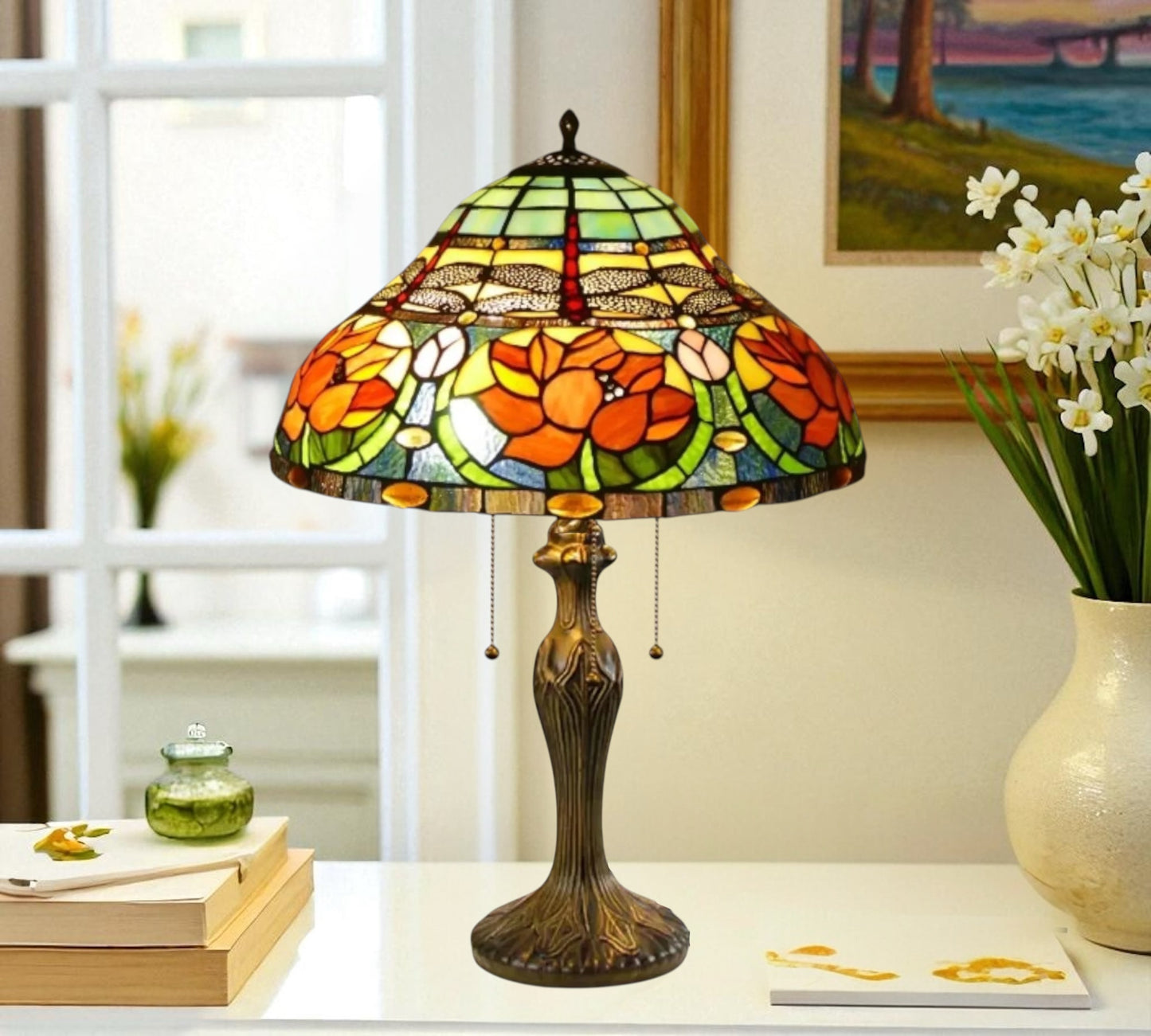 CDH 16" Tiffany Table Lamp 40cm Shade (16006)