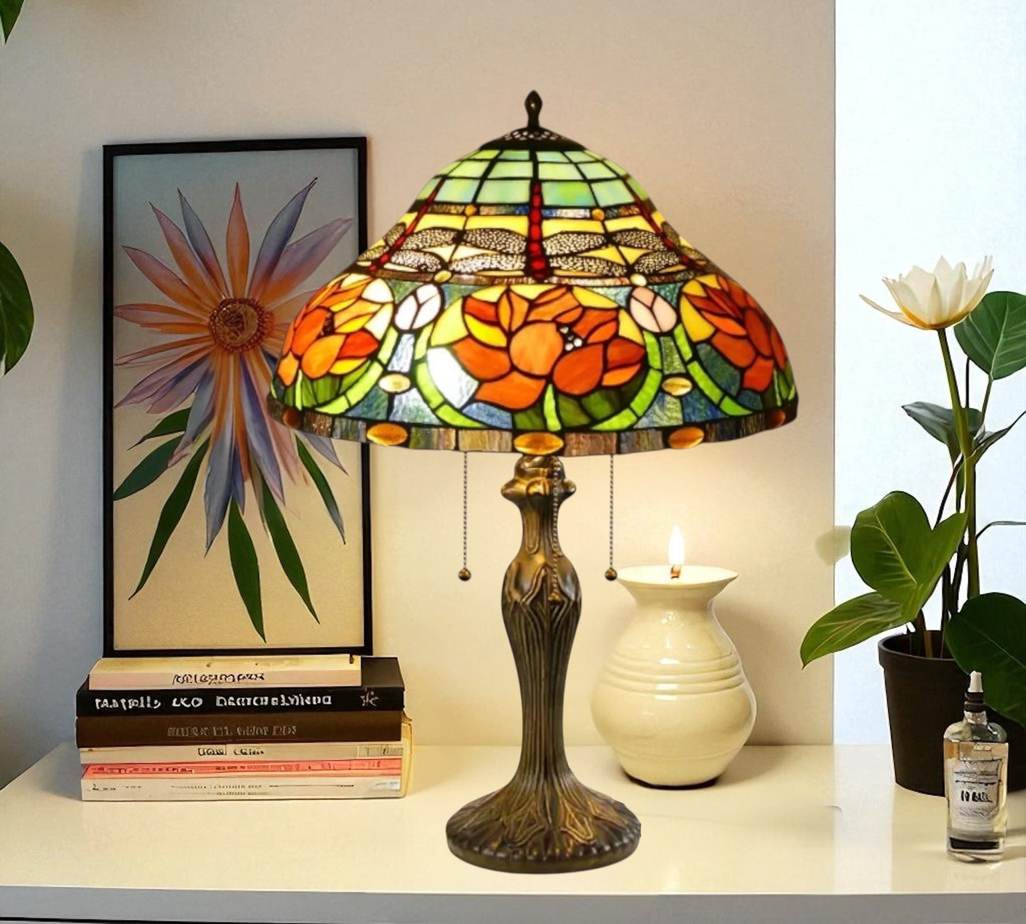 CDH 16" Tiffany Table Lamp 40cm Shade (16006)