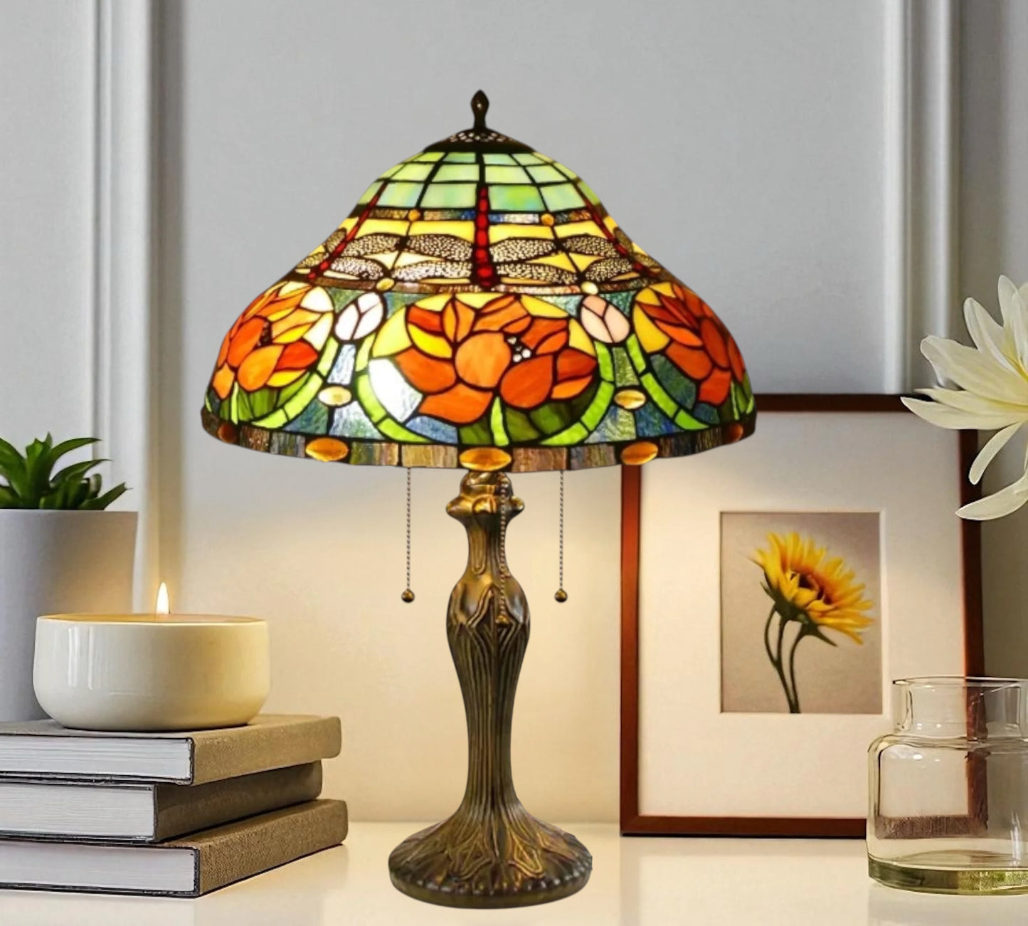 CDH 16" Tiffany Table Lamp 40cm Shade (16006)