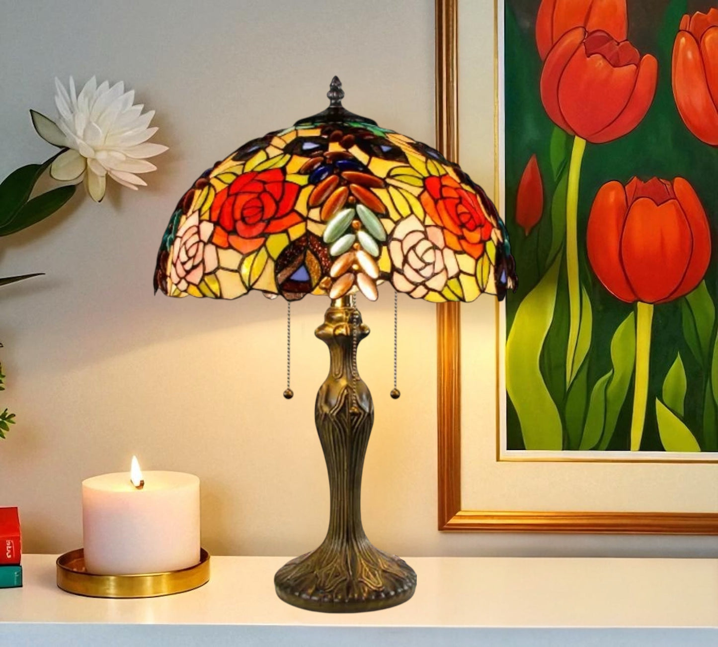CDH 16" Tiffany Table Lamp 40cm Shade (15055)