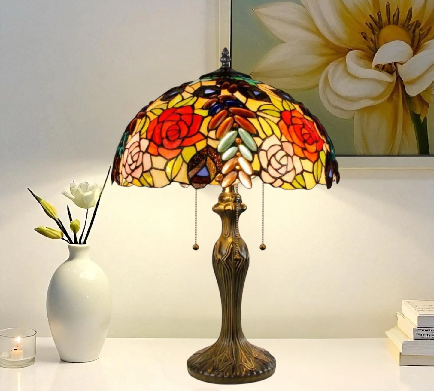 CDH 16" Tiffany Table Lamp 40cm Shade (15055)