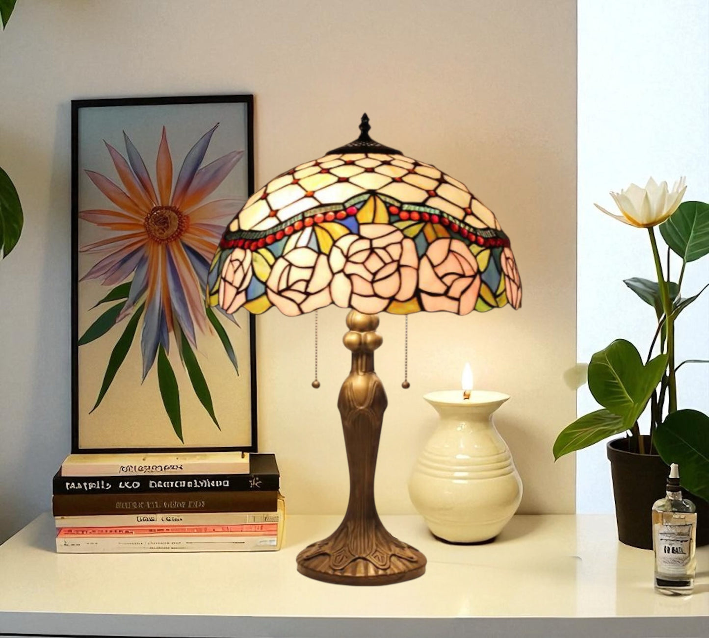 CDH 16" Tiffany Table Lamp 40cm Shade (15041)