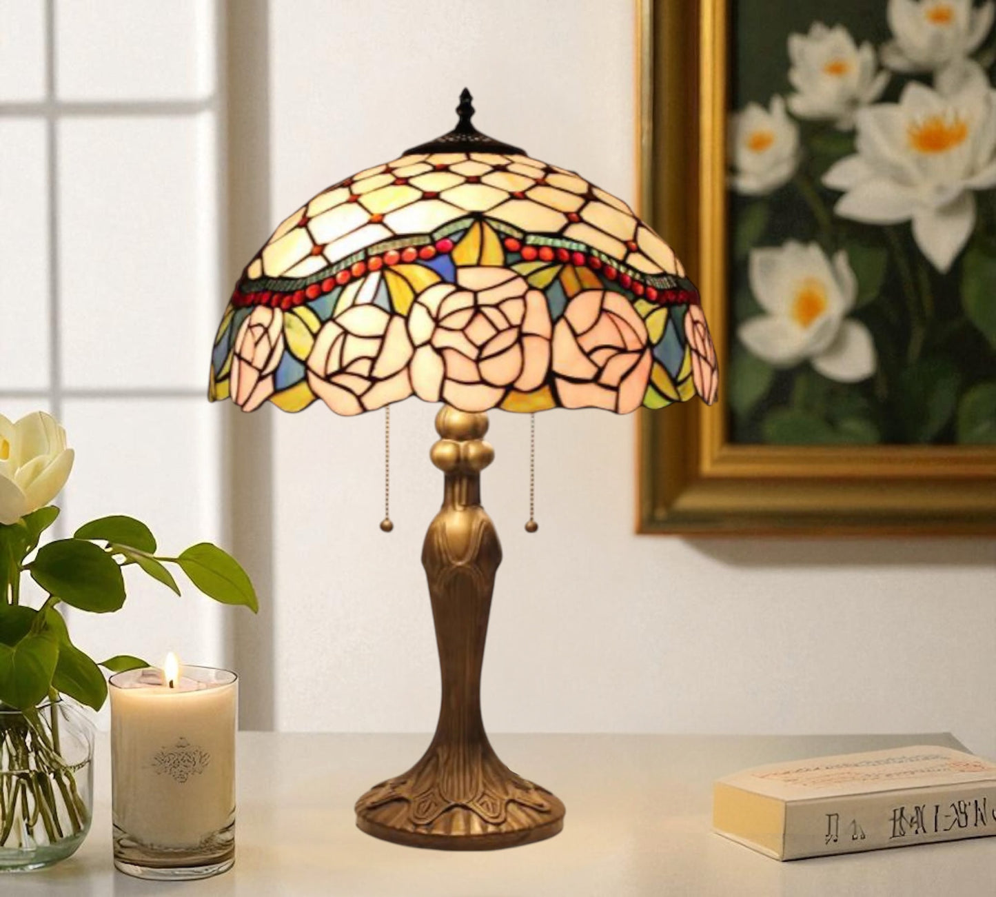 CDH 16" Tiffany Table Lamp 40cm Shade (15041)