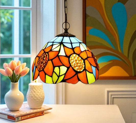 CDH 10" Tiffany Pendant Lamp with 20cm lamp shade (12702SPS)