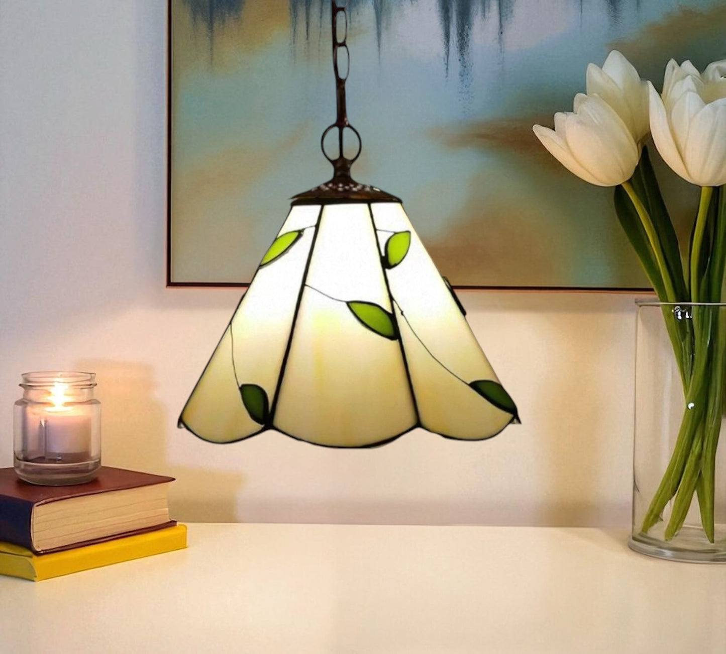 CDH 10" Tiffany Pendant Lamp with 20cm lamp shade (12066WPS)