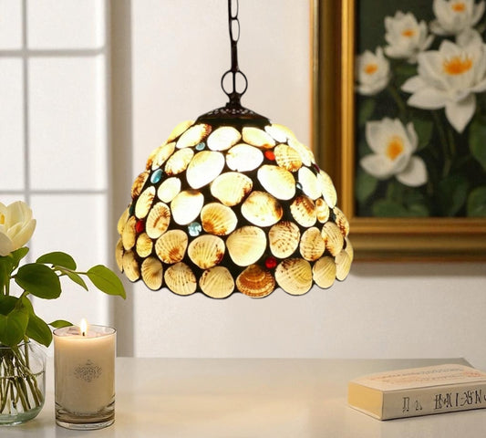 CDH 10" Tiffany Pendant Lamp with 20cm lamp shade (26002BSPS)