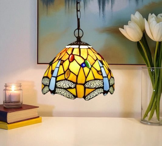 CDH 10" Tiffany Pendant Lamp with 20cm lamp shade (12062SPS)