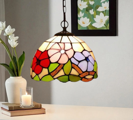CDH 10" Tiffany Pendant Lamp with 20cm lamp shade (11002SPS)