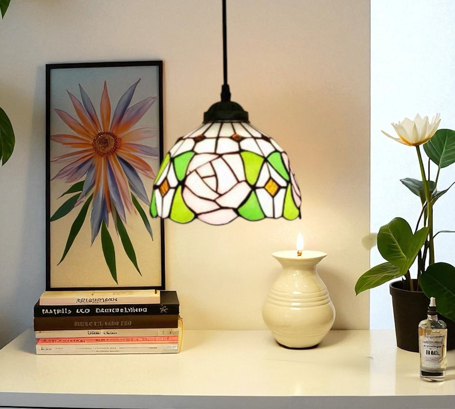 CDH 10" Tiffany Pendant Lamp with 20cm lamp shade (100162SP)