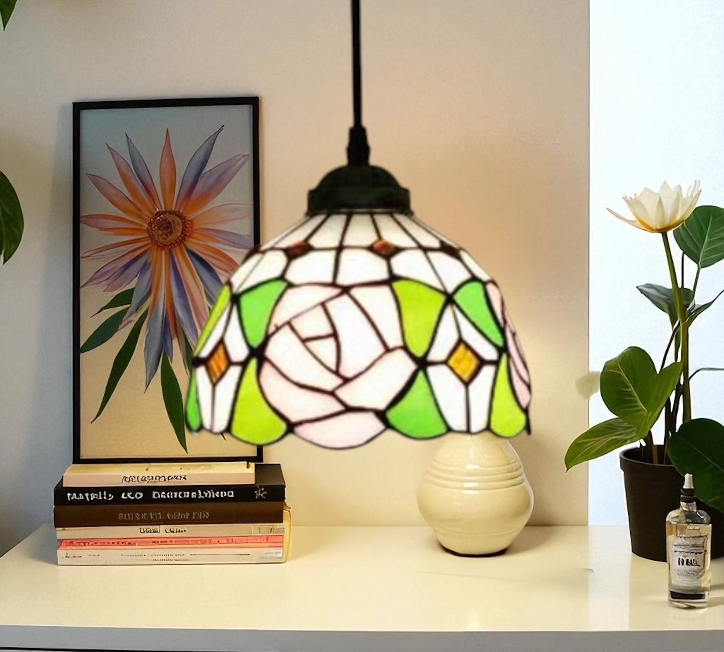 CDH 10" Tiffany Pendant Lamp with 20cm lamp shade (100162SP)