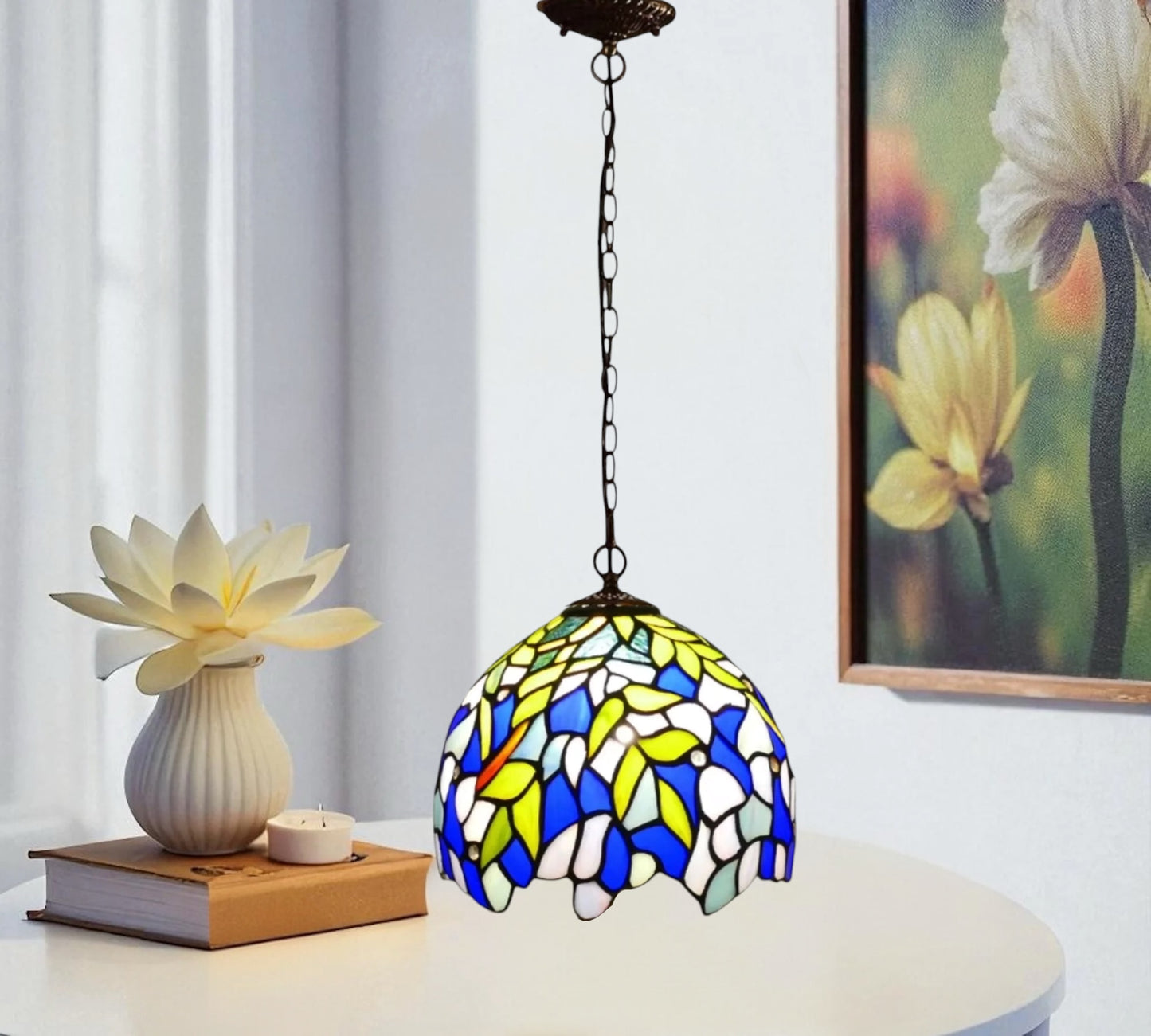 CDH 10" Tiffany Pendant Lamp with 20cm lamp shade (16039SP)