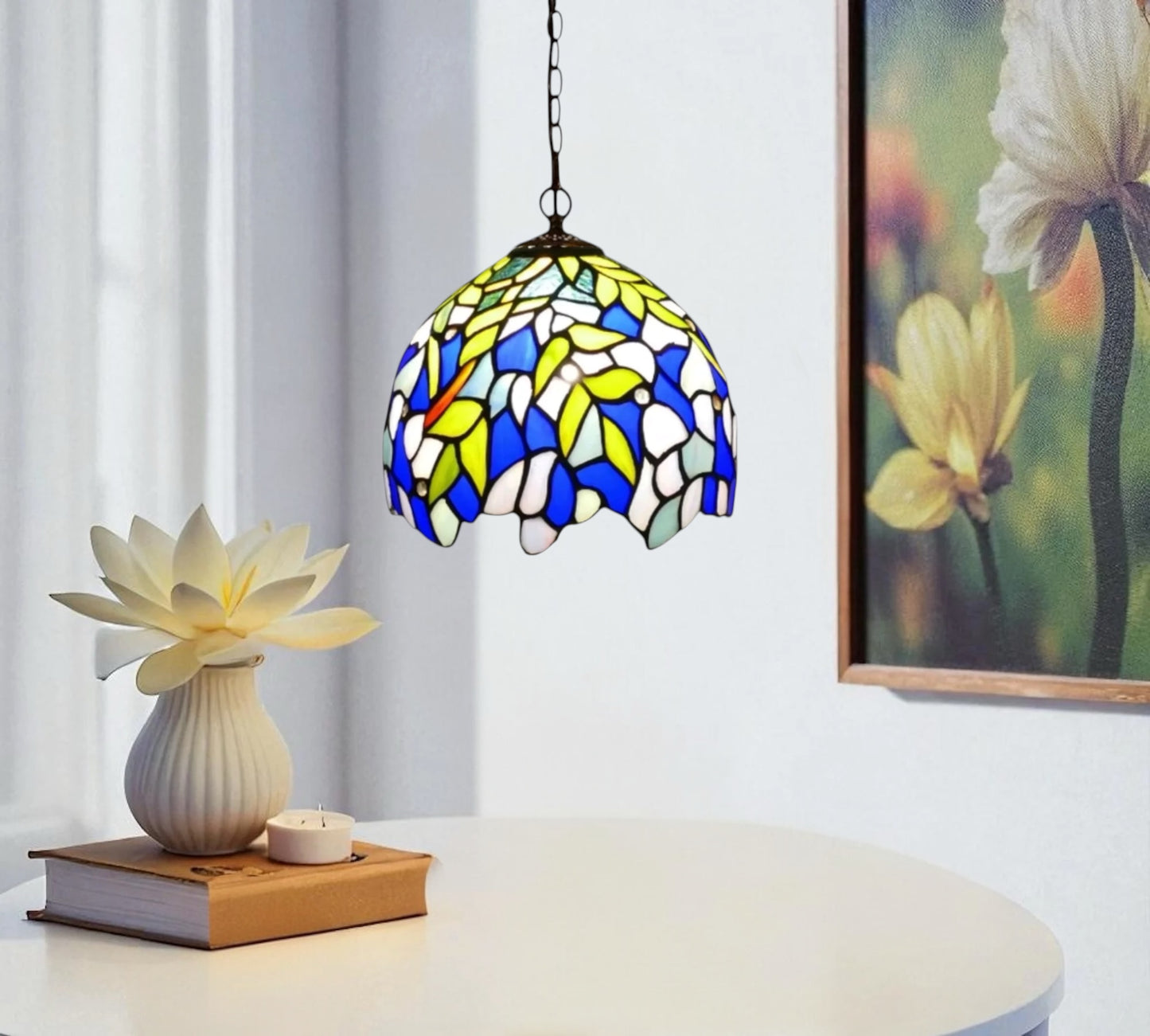 CDH 10" Tiffany Pendant Lamp with 20cm lamp shade (16039SP)