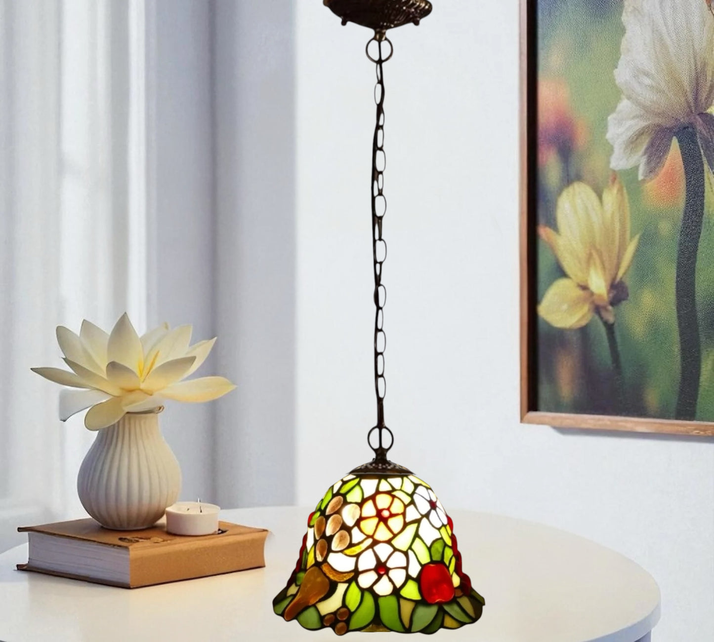 CDH 10" Tiffany Pendant Lamp with 20cm lamp shade (100161P)