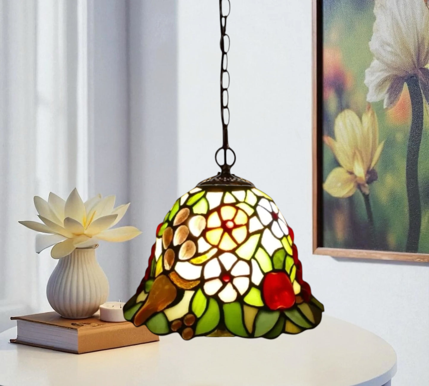 CDH 10" Tiffany Pendant Lamp with 20cm lamp shade (100161P)