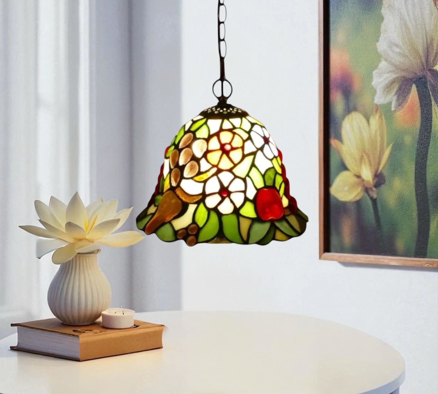 CDH 10" Tiffany Pendant Lamp with 20cm lamp shade (100161P)