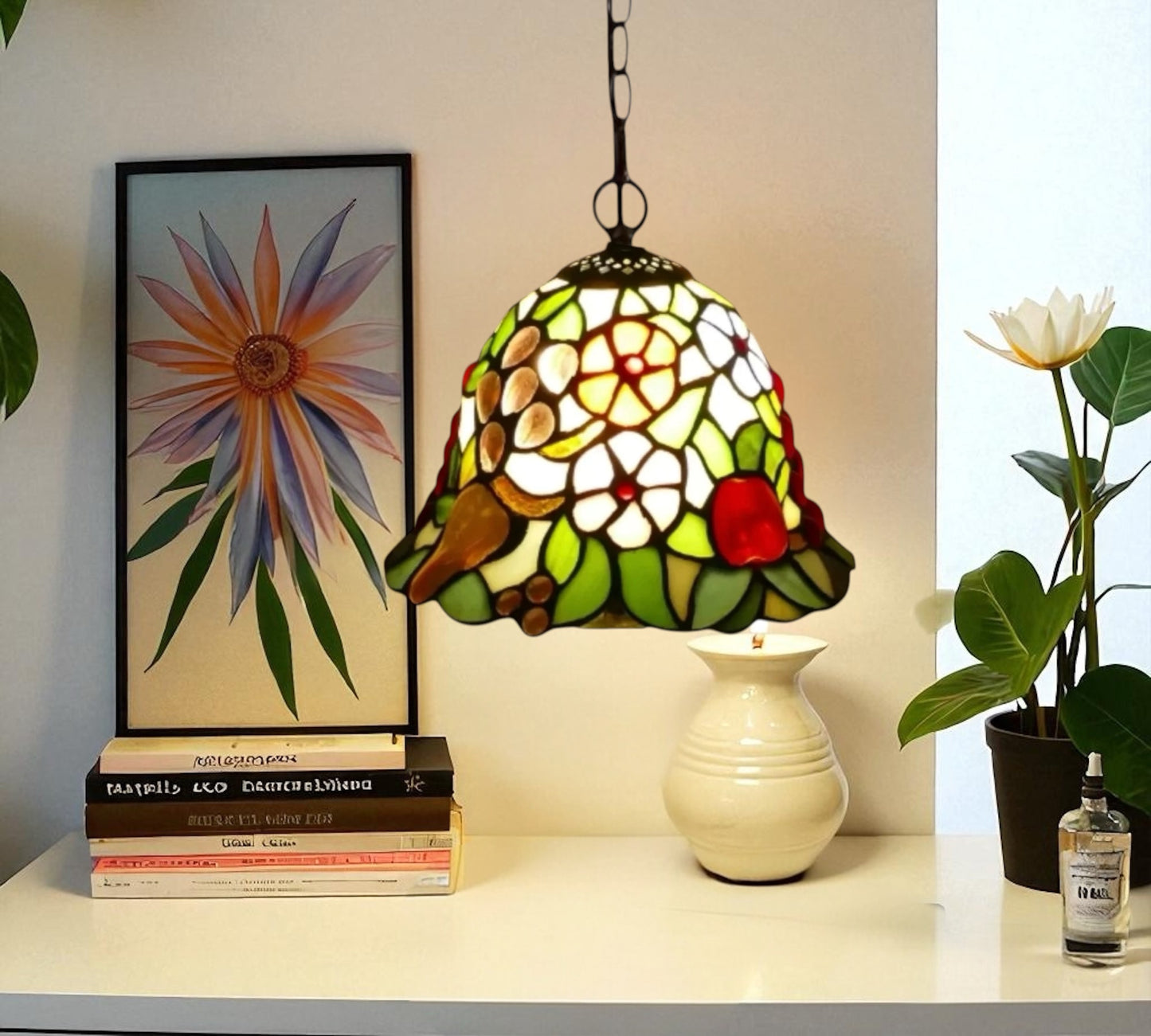 CDH 10" Tiffany Pendant Lamp with 20cm lamp shade (100161P)