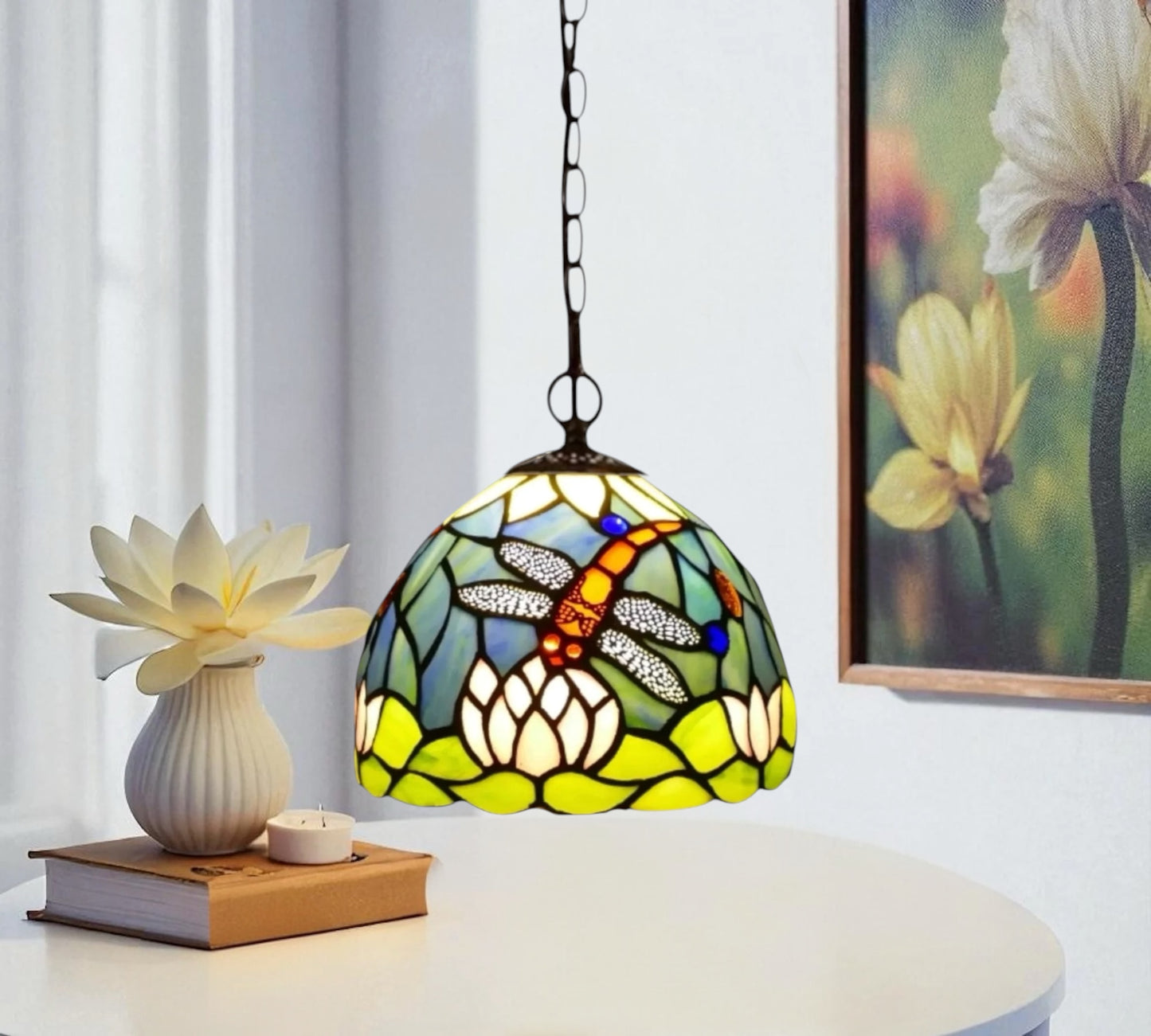CDH 10" Tiffany Pendant Lamp with 20cm lamp shade (100165P)